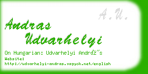 andras udvarhelyi business card